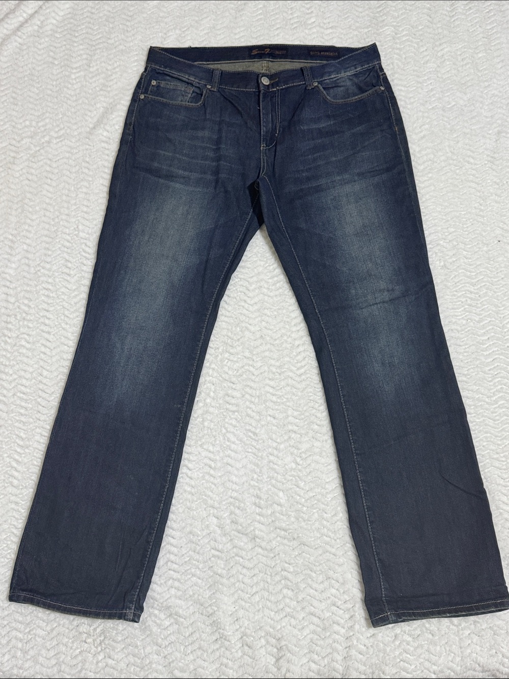 Seven7 Men's Straight Leg Jeans in Dark Blue Wash 36x34